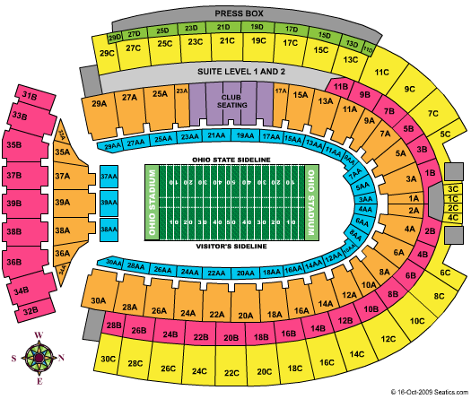 Ohio State Buckeyes vs. Miami Hurricanes Tickets 2010-09-11 Columbus, OH, Ohio Stadium